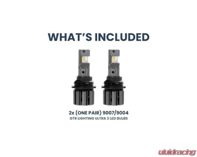 GTR Lighting White 9007 | 9004 Hi-Lo Pair Ultra 3 LED Bulb - GTR.LED808
