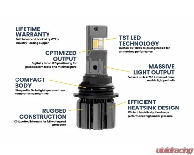 GTR Lighting White 9007 | 9004 Hi-Lo Pair Ultra 3 LED Bulb - GTR.LED808