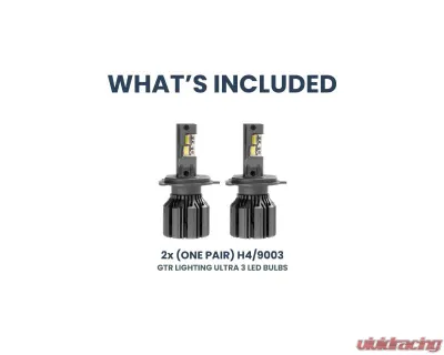 GTR Lighting White H4 | 9003 Hi-Lo Pair Ultra 3 LED Bulb - GTR.LED810
