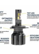 GTR Lighting White H4 | 9003 Hi-Lo Pair Ultra 3 LED Bulb                                     - GTR.LED810 - Image 4