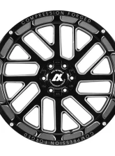 Axe Wheels AX2.0 Wheel 20x12 8x180 -44mm Gloss Black Milled Accents                                     - 20128180-44AX2BM - Image 2