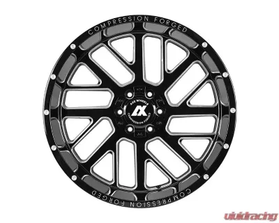 Axe Wheels AX2.0 Wheel 20x12 8x180 -44mm Gloss Black Milled Accents - 20128180-44AX2BM