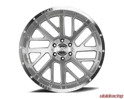 Axe Wheels AX2.1 Wheel 20x10 8x180 -19mm Silver Brush Milled Mirror Lip - 20108180-19AX2SM