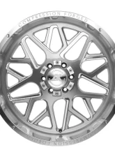 Axe Wheels AX5.1 Wheel 24x12 6x135|6x139 -44mm Silver Brush Milled Mirror Lip                                     - 241212H-44AX5SM - Image 2