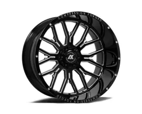 Axe Wheels AX6.0 Wheel 22x12 5x127|5x139 -44mm Gloss Black Milled Accents