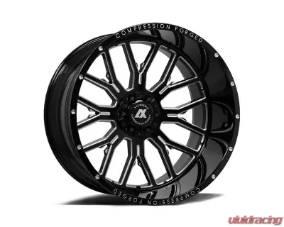 Axe Wheels AX6.0 Wheel 22x12 8x170 -44mm Gloss Black Milled Accents - 22128170-44AX6BM