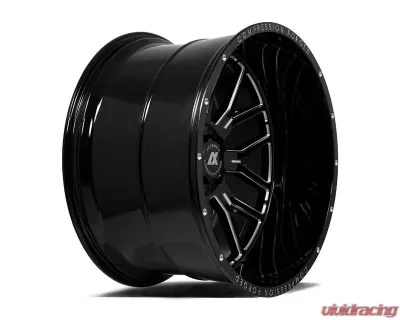 Axe Wheels AX6.0 Wheel 22x12 8x170 -44mm Gloss Black Milled Accents - 22128170-44AX6BM