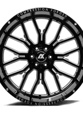 Axe Wheels AX6.0 Wheel 22x12 8x170 -44mm Gloss Black Milled Accents                                     - 22128170-44AX6BM - Image 3