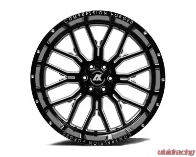 Axe Wheels AX6.0 Wheel 22x12 8x170 -44mm Gloss Black Milled Accents - 22128170-44AX6BM