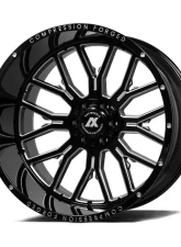 Axe Wheels AX6.0 Wheel 22x12 8x170 -44mm Gloss Black Milled Accents                                     - 22128170-44AX6BM - Image 4