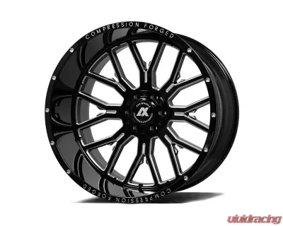 Axe Wheels AX6.0 Wheel 22x12 8x170 -44mm Gloss Black Milled Accents - 22128170-44AX6BM