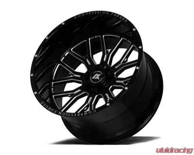 Axe Wheels AX6.0 Wheel 22x12 8x170 -44mm Gloss Black Milled Accents - 22128170-44AX6BM