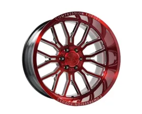 Axe Wheels AX6.2-R Wheel 24x12 6x135|6x139 -44mm Candy Red Milled Accents