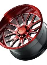 Axe Wheels AX6.2 Wheel 24x12 6x135|6x139 -44mm Candy Red Milled Accents                                     - 241212H-44AX6RM - Image 5