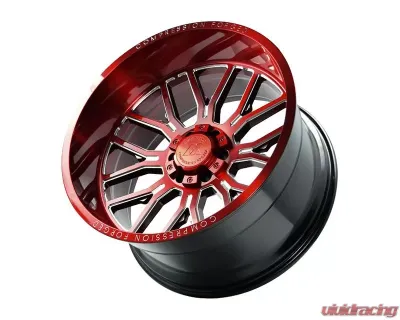 Axe Wheels AX6.2 Wheel 24x12 6x135|6x139 -44mm Candy Red Milled Accents - 241212H-44AX6RM