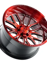 Axe Wheels AX6.2 Wheel 24x12 6x135|6x139 -44mm Candy Red Milled Accents                                     - 241212H-44AX6RM - Image 6