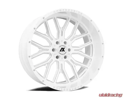 Axe Wheels AX6.3 Wheel 24x12 6x135|6x139 -44mm Gloss White Milled Accents - 241212H-44AX6WM