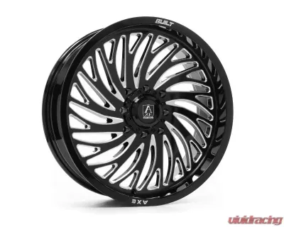 Axe Wheels HYDRA UTV 7x20 4x137|4x156 110-132 10mm Gloss Black Milled - 2078137156+10HYDBM