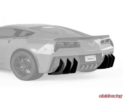 Vicrez Centa Rear Diffuser Add-on Fins Carbon Flash Metallic Chevrolet Corvette C7 2014-2019 - vz101071-CFZ