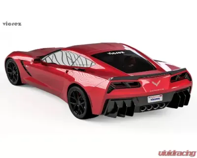 Vicrez Centa Rear Diffuser Add-on Fins Carbon Flash Metallic Chevrolet Corvette C7 2014-2019 - vz101071-CFZ