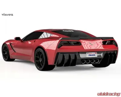 Vicrez Centa Rear Diffuser Add-on Fins Carbon Flash Metallic Chevrolet Corvette C7 2014-2019 - vz101071-CFZ