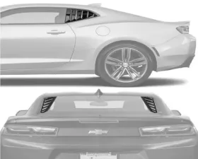 Vicrez LV Rear & Quarter Window Louvers Chevrolet Camaro 2016-2019