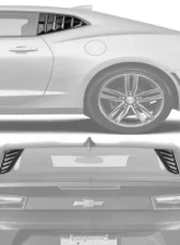 Vicrez LV Rear & Quarter Window Louvers Chevrolet Camaro 2016-2019                                     - vz101698 - Image 6