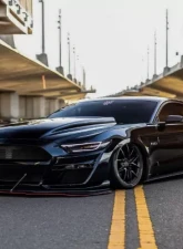 Vicrez Front Bumper Splitter GT500 Style Ford Mustang 2015-2017                                     - vz102162-CFZ - Image 3
