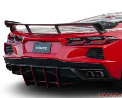 Vicrez High Wing Carbon Fiber Rear Spoiler Chevrolet C8 Corvette Stingray 2020-2024 - vz102208