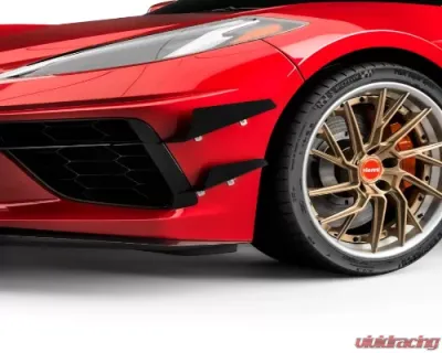Vicrez 4VR + 3VR Front Bumper Canards Chevrolet C8 Corvette Stingray 2020-2024 - vz102246-SB