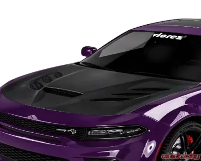 Vicrez Carbon Fiber V3R Hood w/ Vent Scoop Dodge Charger 2015-2021 - vz102504