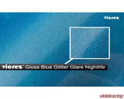Vicrez Vinyl Car Wrap Film vzv10135 Gloss Blue Glitter Glare Nightlife 5ft x 55ft - vzv10135-55