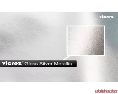 Vicrez Vinyl Car Wrap Film vzv10146 Gloss Silver Metallic 5ft x 5ft - vzv10146-5
