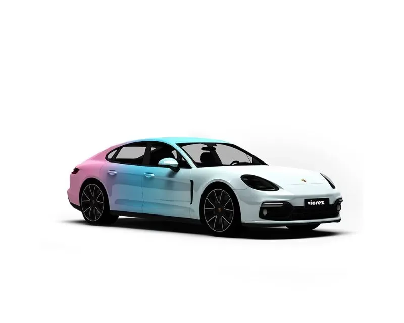 Vicrez Vinyl Car Wrap Film vzv10773-G Gloss White Blue Pink Horizontal Gradient Pattern 5ft x 65ft - vzv10773-G