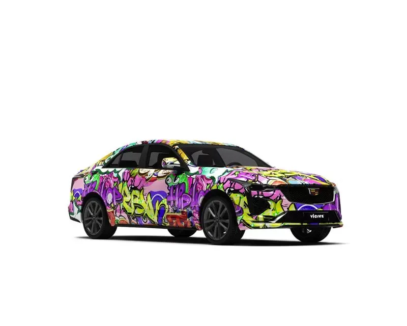 vicrez vzv10827-g gloss pink graffiti vinyl wrap 5ft x 65ft