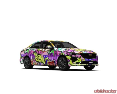 vicrez vzv10827-g gloss pink graffiti vinyl wrap 5ft x 65ft