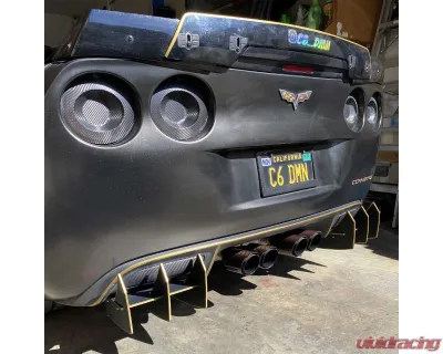 Vicrez Centa VR2 Rear Diffuser Carbon Flash Metallic (Vinyl) Chevrolet Corvette C6 2005-2013 - vz102499-CFZ