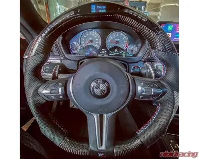 Vicrez Carbon Fiber M Performance Steering Wheel + LED BMW M2 F87/M3 F80 /M4 F82 F83/M5 F10/2 3 4 Series X5/X6 1936-2025 - vz102111