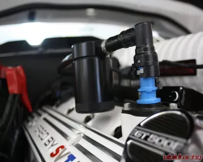 J&L Passenger Side Oil Separator 3.0 - Black Anodized Ford Mustang GT500 2007-2014 - 3012P-B