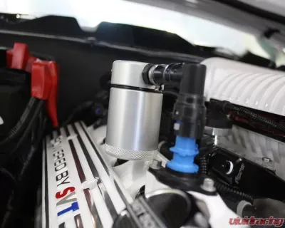 J&L Passenger Side Oil Separator 3.0 - Clear Anodized Ford Mustang GT500 2007-2014 - 3012P-C