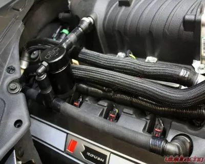 J&L 3.0 Clear Anodized Oil Separator (Passenger Side) Ford Mustang GT (w/Roush/VMP S/C) 2011-2022 - 3020P-C