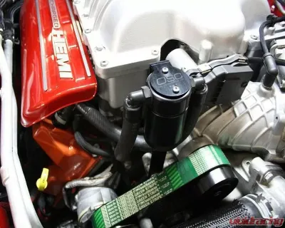 J&L Passenger Side Oil Separator 3.0 - Black Anodized Dodge Hellcat/Demon 6.2L Hemi 2015-2022 - 3060P-B