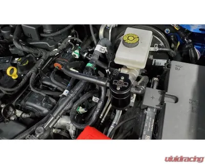 J&L Passenger Side Oil Separator 3.0 - Black Anodized Ford Bronco 2.3L EcoBoost 2021-2023 - 3075P-B