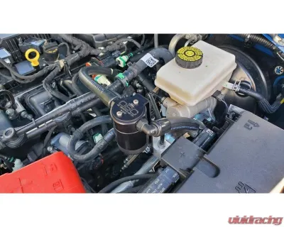 J&L Passenger Side Oil Separator 3.0 - Black Anodized Ford Bronco 2.3L EcoBoost 2021-2023 - 3075P-B