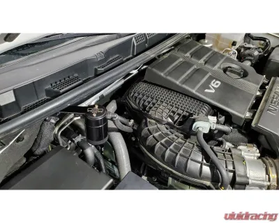 J&L Passenger Side Oil Separator 3.0 - Black Anodized Nissan Frontier 3.8L V6 2022-2024 - 3113P-B