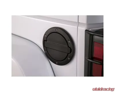AMP Research Alloy Fuel Door, Black Aluminum - 07-18 Jeep Wrangler JK, 2 dr/4 dr Jeep Wrangler 2007-2018 - 73000-01A
