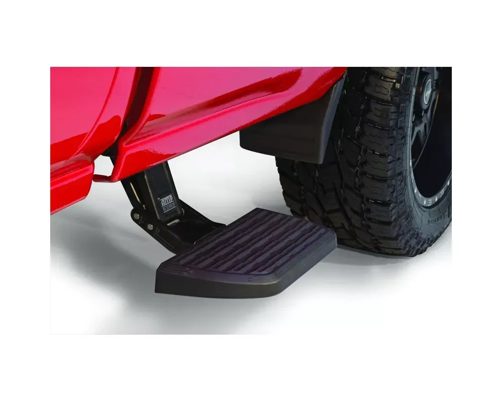 AMP Research Bedstep 2 Flip Down Side Bumper Step 14-18 Slv/Sra 1500 (LD/Ltd), 15-19 Slv/Sra HD - 75407-01A