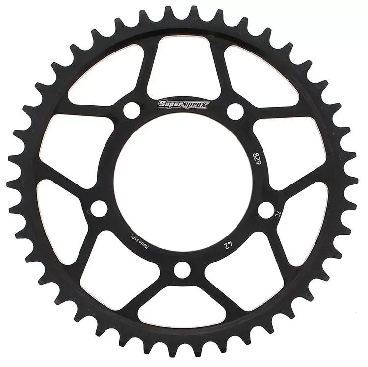 Supersprox Rear Sprocket Steel 42T-530 Black Suzuki - RFE-829-42-BLK