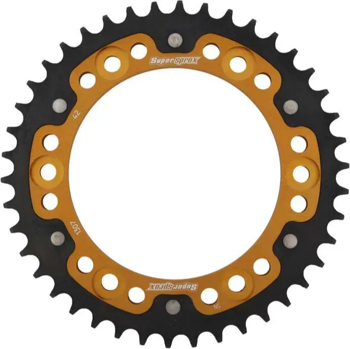 Supersprox Rear Stealth Sprocket Aluminum Steel 42T-525 Gold Honda - RST-1307-42-GLD