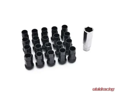 ISR Performance Steel 50mm Open Ended Lug Nuts M12x1.25 - Black - IS-12125-BLK